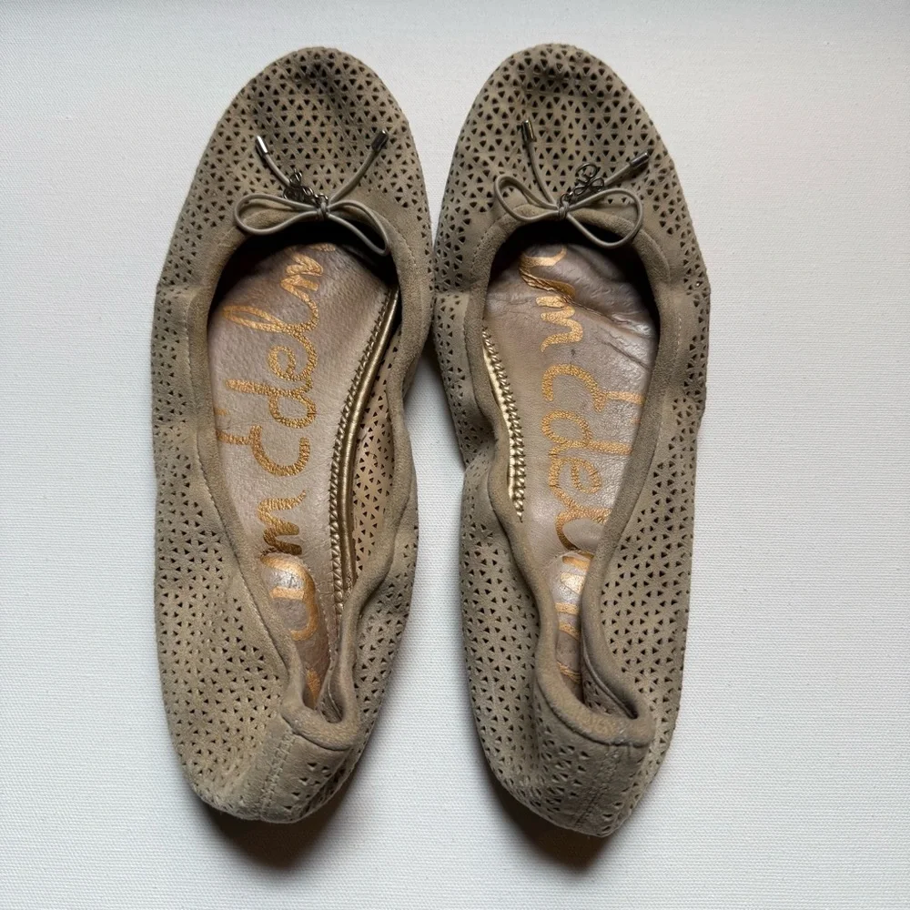 Sam Edelman Taupe Perforated Ballet Sz 9 Flats